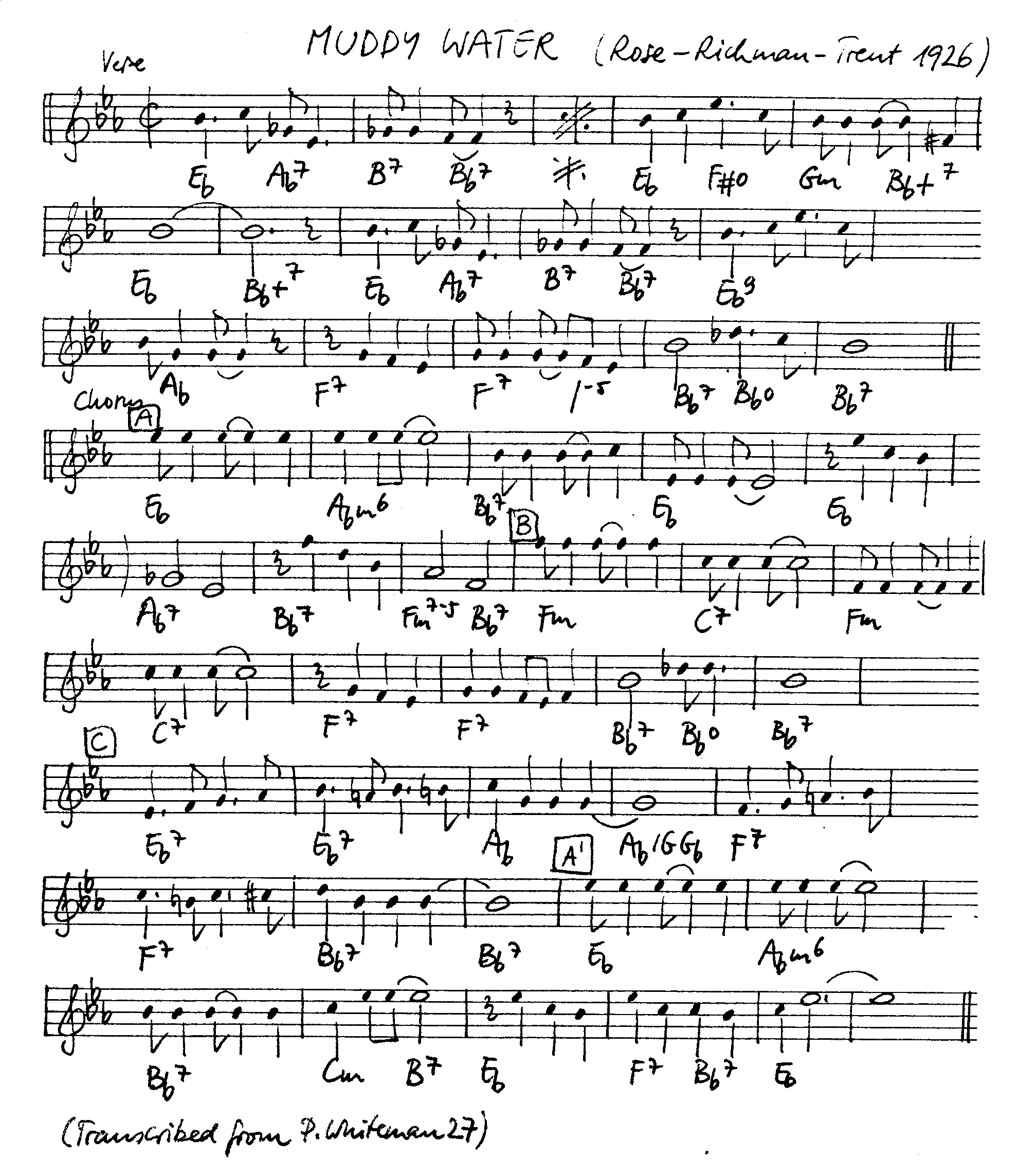 muddy water leadsheet – book us for your next 20s or gatsby event